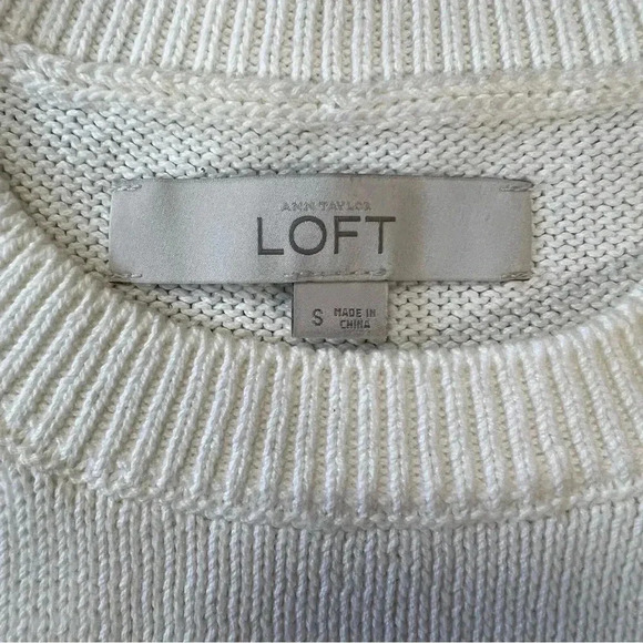 LOFT ivory cold shoulder sweater SZ SM - Picture 3 of 4